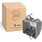 CycevSun Double Gang Electrical Box New Work, 32 Cu.in, UL Listed, 6-Pack