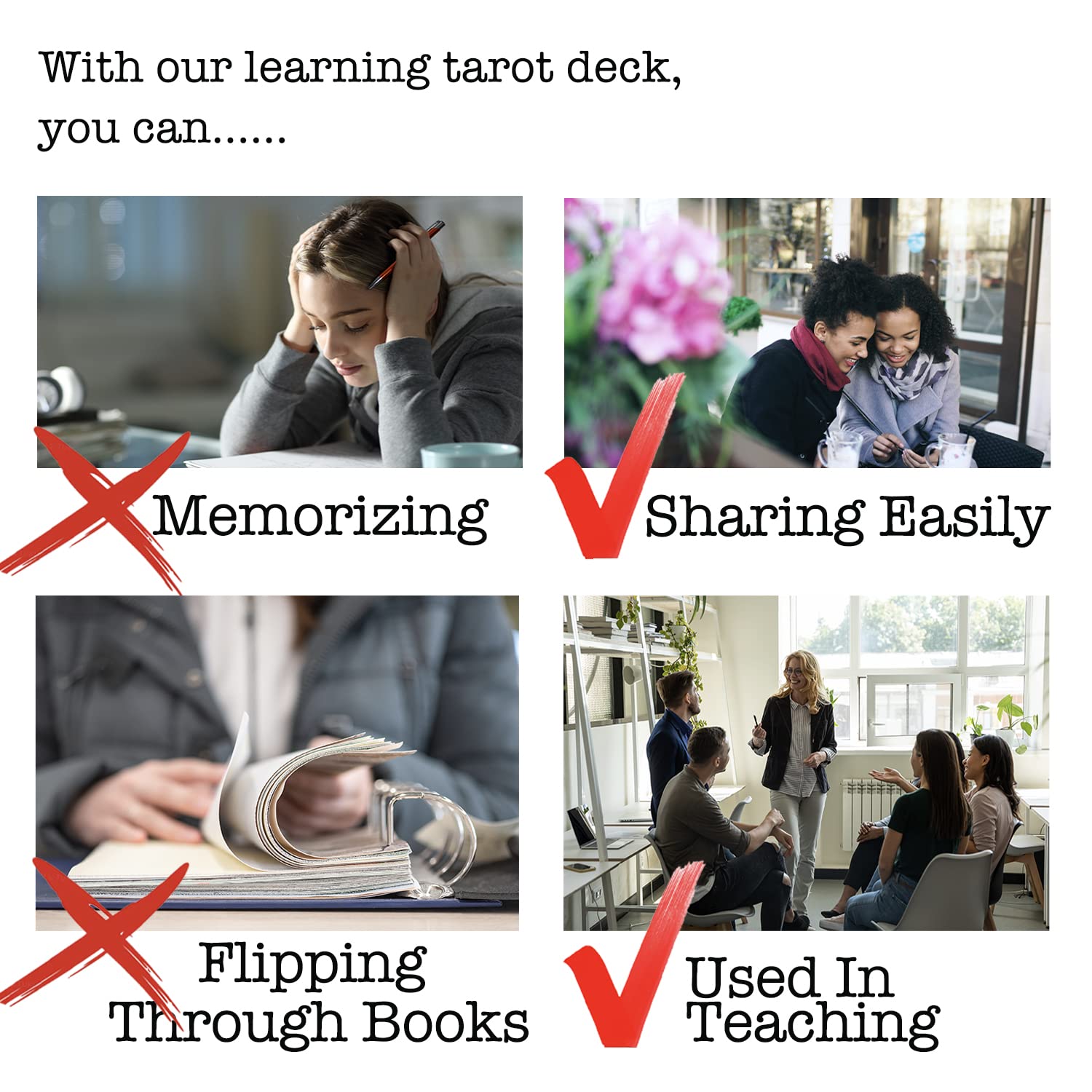 Sincerez Tarot Cards Deck for Beginners with Meanings On Them,Tarot Card Guidebook Bag