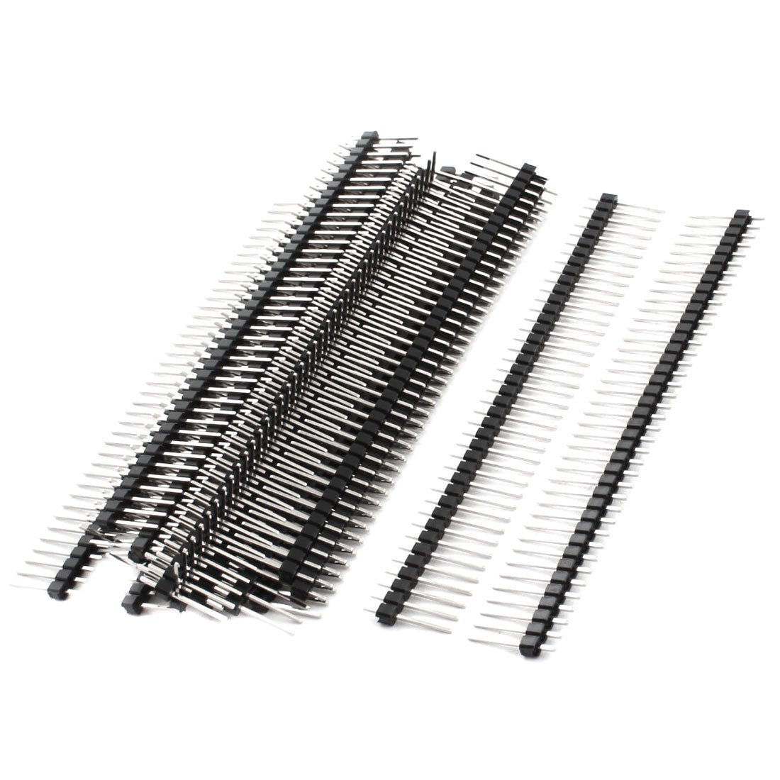sourcing map 20Pcs 2.54mm Pitch Single Row 1x40 40Pin Male Pin Header Strip 15mm