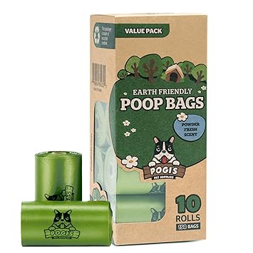 Pogi's Pet Supplies Pogi's pet supplies Poop Bag Large, Biodegradable, Scented -10 Rolls (150 Bags), 0.34 kg