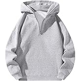 Verdusa Men's Quarter Zip Pullover Hoodies Long Sleeve Drop Shoulder Sweatshirt Casual Pullover 2026