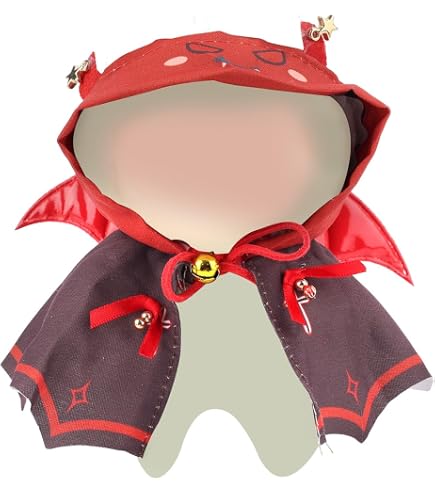 Cape Citrouille Et Collerette Pour Poupée - Costume Halloween Mignon En Peluche Orange Et Noir - Taille 16x11 Cm - Accessoire Décoration Poupée