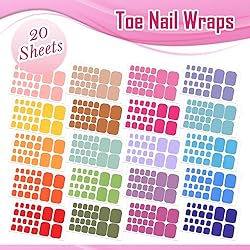 SILPECWEE 20 Sheets Toe Nail Stickers Full Nail