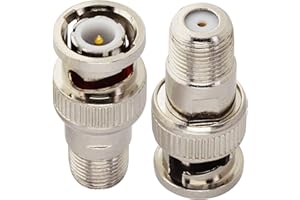 Boobrie F-Type to BNC Coax Adapter BNC Male to F Female Coaxial Cable Connector BNC Plug to F Jack Adapter RG6 Coax Connector for CCTV Camera Satellite Scanner RG6/RG59/RG58/SDI/HD SDI (2 Pack)