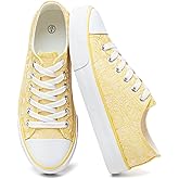yageyan Womens White Tennis Shoes Low top Canvas Sneakers Women Fashion Shoes for Walking Casual Canvas Comfortable