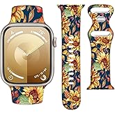 Sport Silicone Band Compatible with Apple Watch Bands 41mm 40mm 38mm Women Men,Soft Wristband Waterproof Replacement Sport Strap for iWatch Bands Series 10 9 8 7 6 5 4 3 2 1 SE Ultra