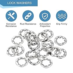 uxcell M4 20Pcs Internal Tooth Washers, 304