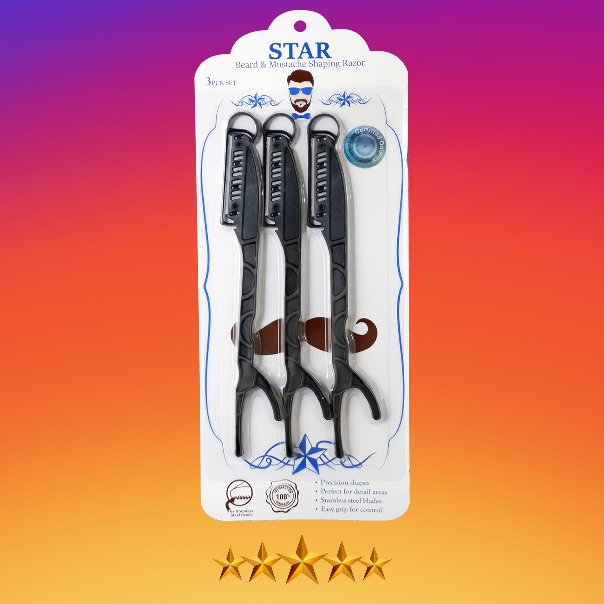 BEST Men's Beard Mustache Shaping Eyebrows Tool Edging Razor Clean