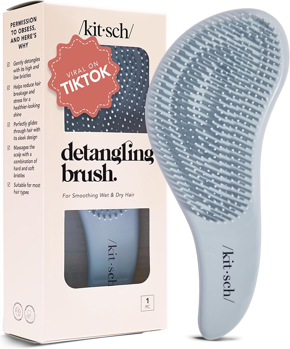 Kitsch Detangle Hair Brush with Flexible Bristles Haze Blue