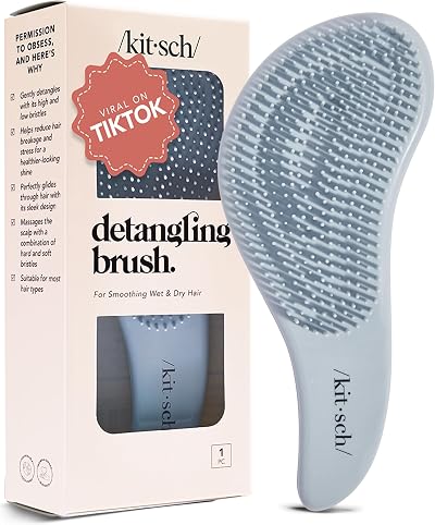 Kitsch Detangle Hair Brush with Flexible Bristles Haze Blue