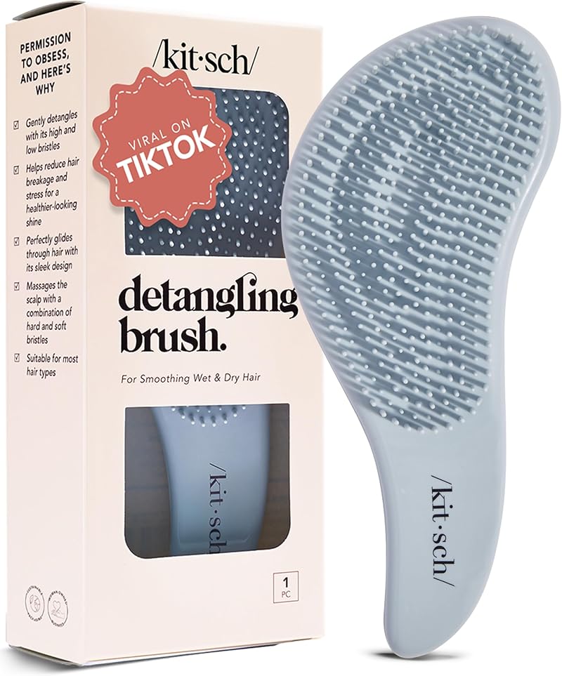 Kitsch Detangle Hair Brush with Flexible Bristles Haze Blue