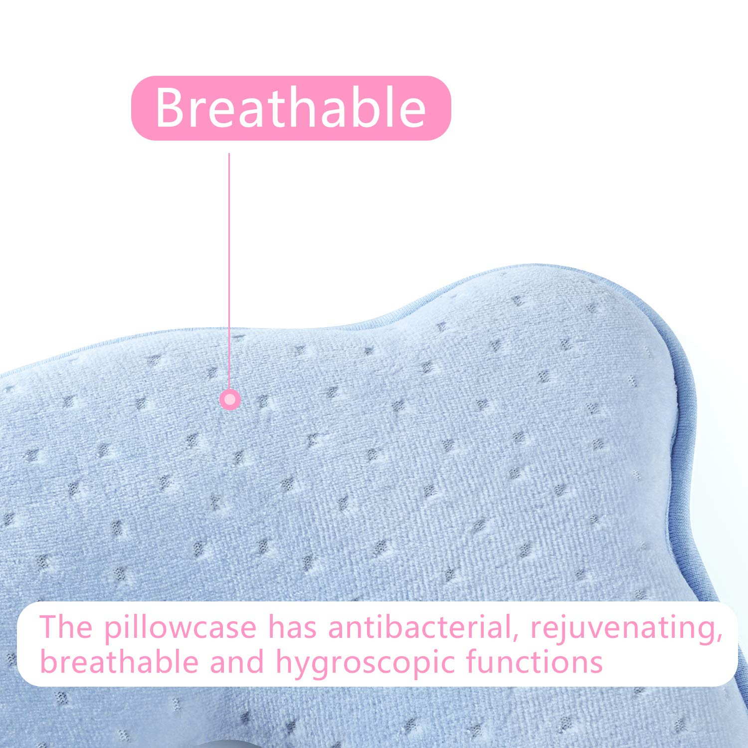 Baby Head Shaping Pillow for Newborn Baby/Supportive Memory Foam Infant Pillow to Prevent Flat Head,Best Perfect for 0-12 Months Baby (Blue)