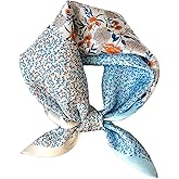 Aufeel Women's 100% Pure Mulberry Silk Small Square Scarf - Neckerchief Women - Silk Headscarf - 21" x 21"