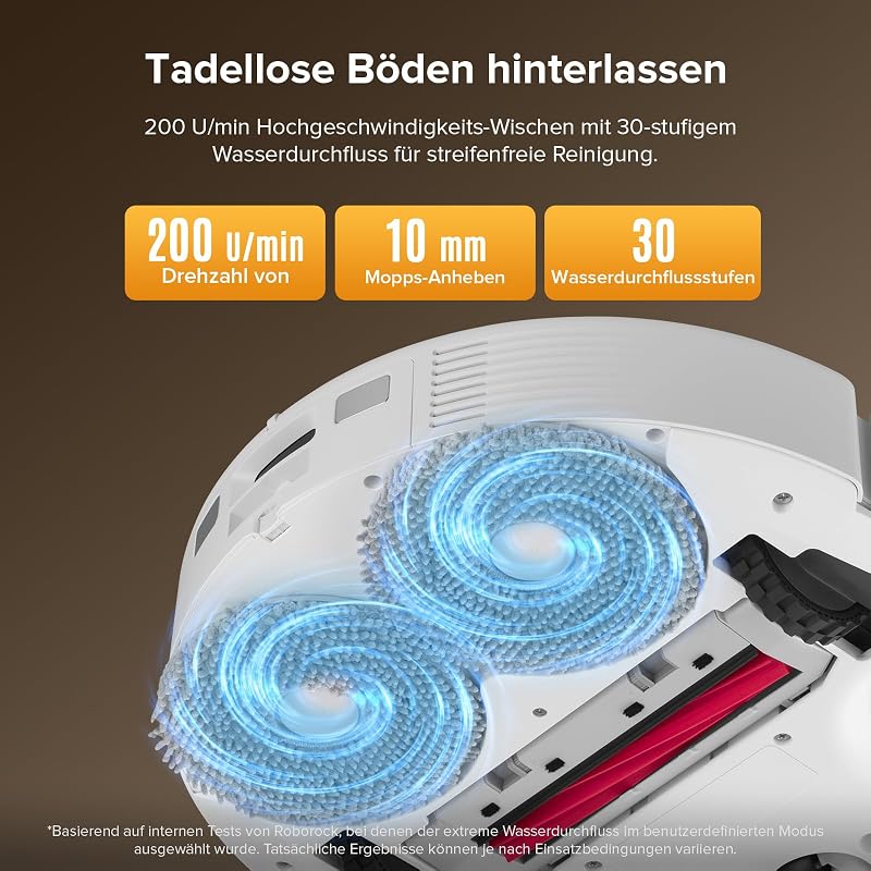 QV 35S-Set Saugroboter mit Wischfunktion, 10.000 Pa HyperForce Saugkraft, Anti-Tangle-Bürsten, Anhebbare Schleudermopps, Intelligente Hindernisvermeidung, All-in-One Dock (Weiß)
