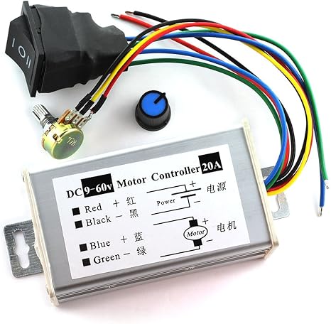 Amazon Com Dzs Elec Dc Motor Controller 9 60v Forward Reverse High Power Pwm Control Switch Motor Speed Regulator Dc 12v 24v 36v 48v 60v 20a 1200w Home Improvement