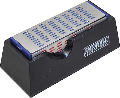 Faithfull Quad-Grit Diamond Sharpening Stone with Non-Slip Base 200/300/400/600G