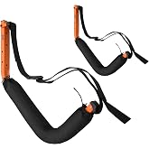 Kayak Storage Hooks - Set of 2 Wall Mount Garage Hangers - 125lbs Capacity Rack for Paddleboards, Surfboards, or Snowboards by Rad Sportz (Orange)
