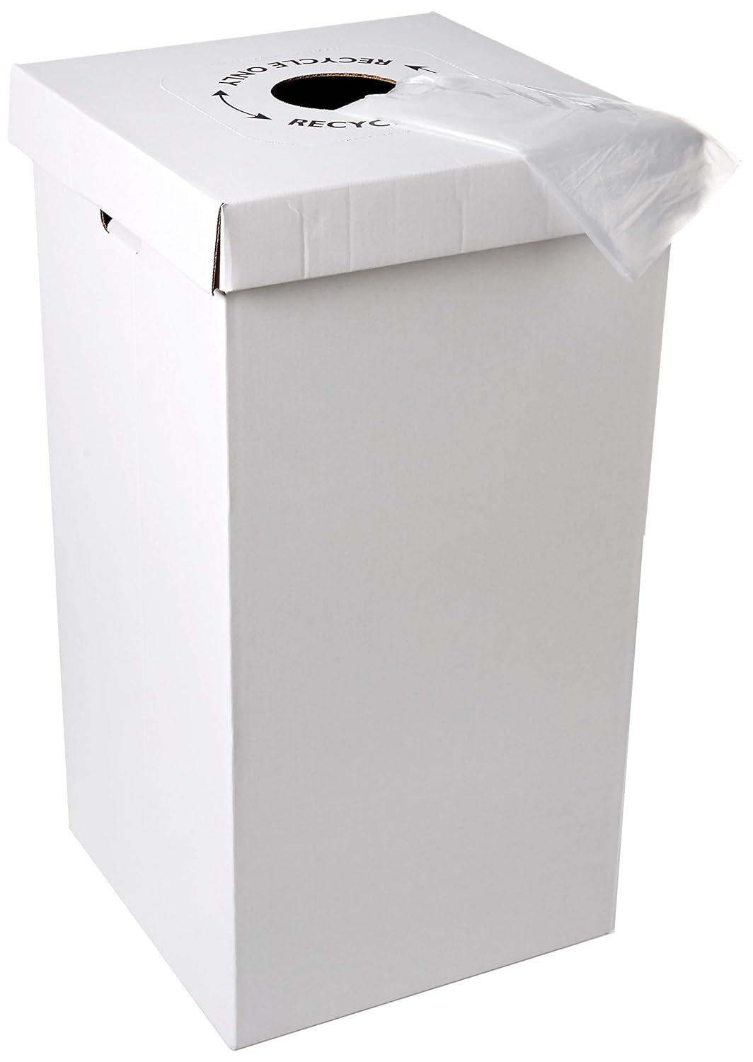 Disposable Cardboard Trash and Recycling Boxes Bin + Lid