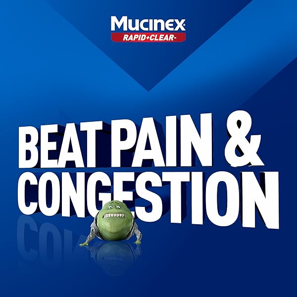 MUCINEX RAPID CLEAR MAXIMUM STRENGTH COLD MEDICINE & EXPECTORANT, FEVER, PAIN, HEADACHE, & EXCESS MUCUS RELIEF WITH ACETAMINOPHEN & GUAIFENESIN, RAPID RELEASE CAPLETS FOR ADULTS, 20 COUNT