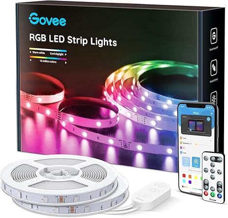 govee tira de luces led rgb de 5 9 ft con cambio de color tira de luz led bluetooth aplicacion y control remoto con 64 modos de escena y