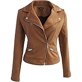 ODCOCD Faux Suede Jacket for Women Long Sleeve Zipper Up Casual Outwear
