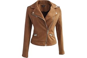 ODCOCD Faux Suede Jacket for Women Long Sleeve Zipper Up Casual Outwear