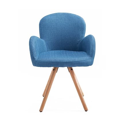 Homcom Moderna Sedia Poltroncina In Legno Di Faggio Blu 55 X 53 X 81 Cm
