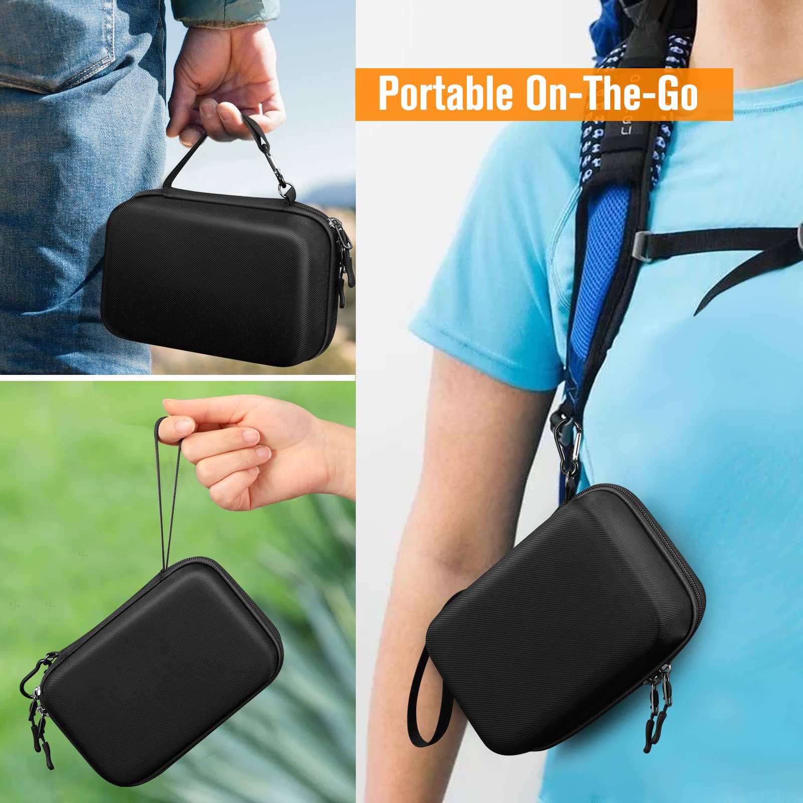 Hard Shell Case for Portable Nebulizer Asthma Inhaler, Portable Shockproof Anti-Scratch Travel Carrying Case for Personal Inhalers Nebulizador for Breathing Problems Handheld Nebulizer, Black