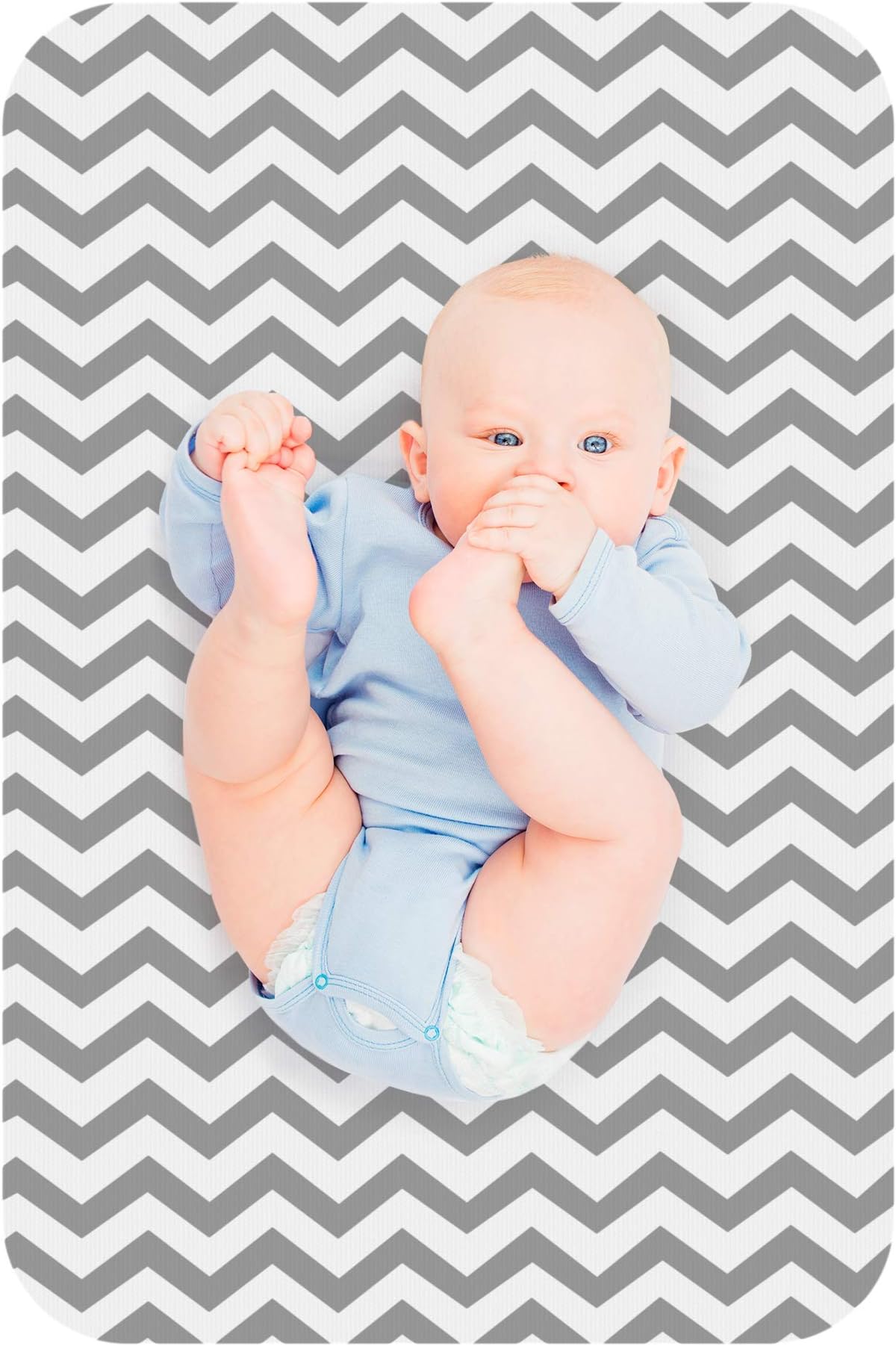 Portable Diaper Changing Mat - Extra Large Waterproof Travel Changing Pad | Machine Washable & Dryer Safe | Wipeable Baby Changing Mat for Nursery, Car, & On-The-Go (Grey)