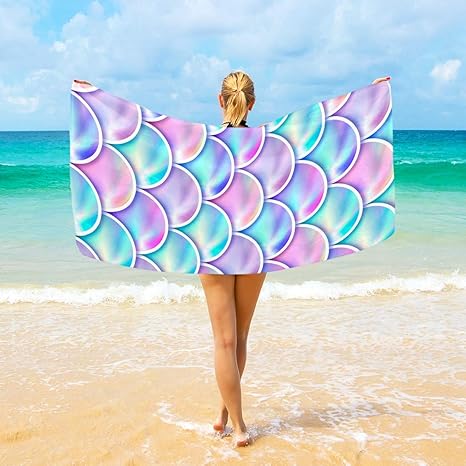 Ahomy Serviette De Plage En Microfibre Lilas Magic Sirène