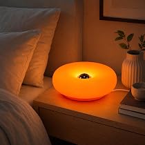 MIXL Donut Table Lamp,Orange Acrylic Shade,Ambient Lighting 