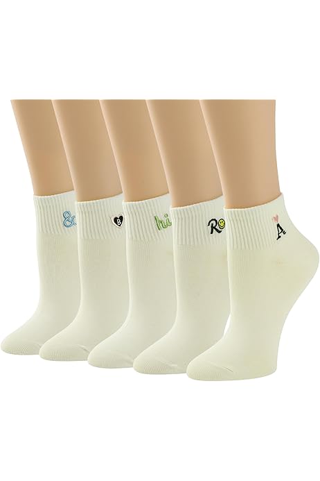 POIUYTR 5 Pairs Mens Cushion Cotton Crew/Ankle Socks Performance Work Athletic Running Socks Casual Breathable Socks For Men