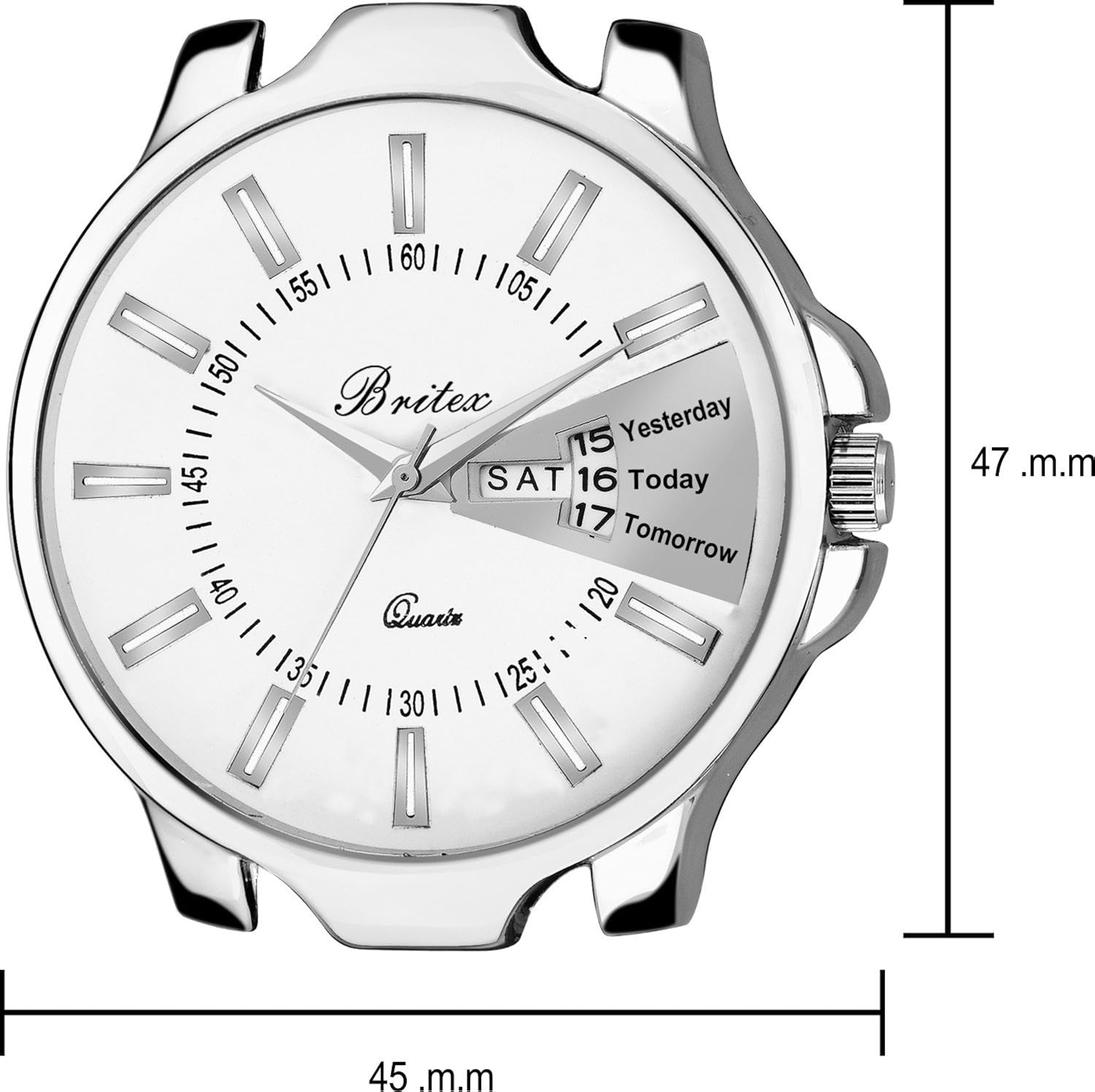 britex analogue white dial men's & boy's watch - bt7017