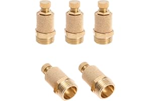 Mtsooning 5PCS 1/2Inch Pneumatic Muffler Filter, Brass Flow Control Silencer, Sintered Bronze Exhaust Silencer Fitting NPT BSL-03
