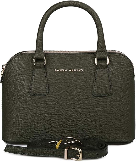 Laura Ashley Charlton Satchel Bag for Women, Leather Khaki Buy