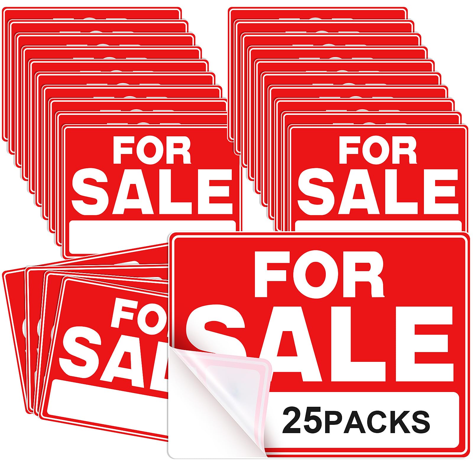 Photo 1 of Seajan 25 Pcs For Sale Signs for Vehicle 9 x 12 Inches Sale Signs Car, Houses, Auto Sales Waterproof and Rust Free Signage Plastic Self Adhesive Stickers Advertising Commercial Business