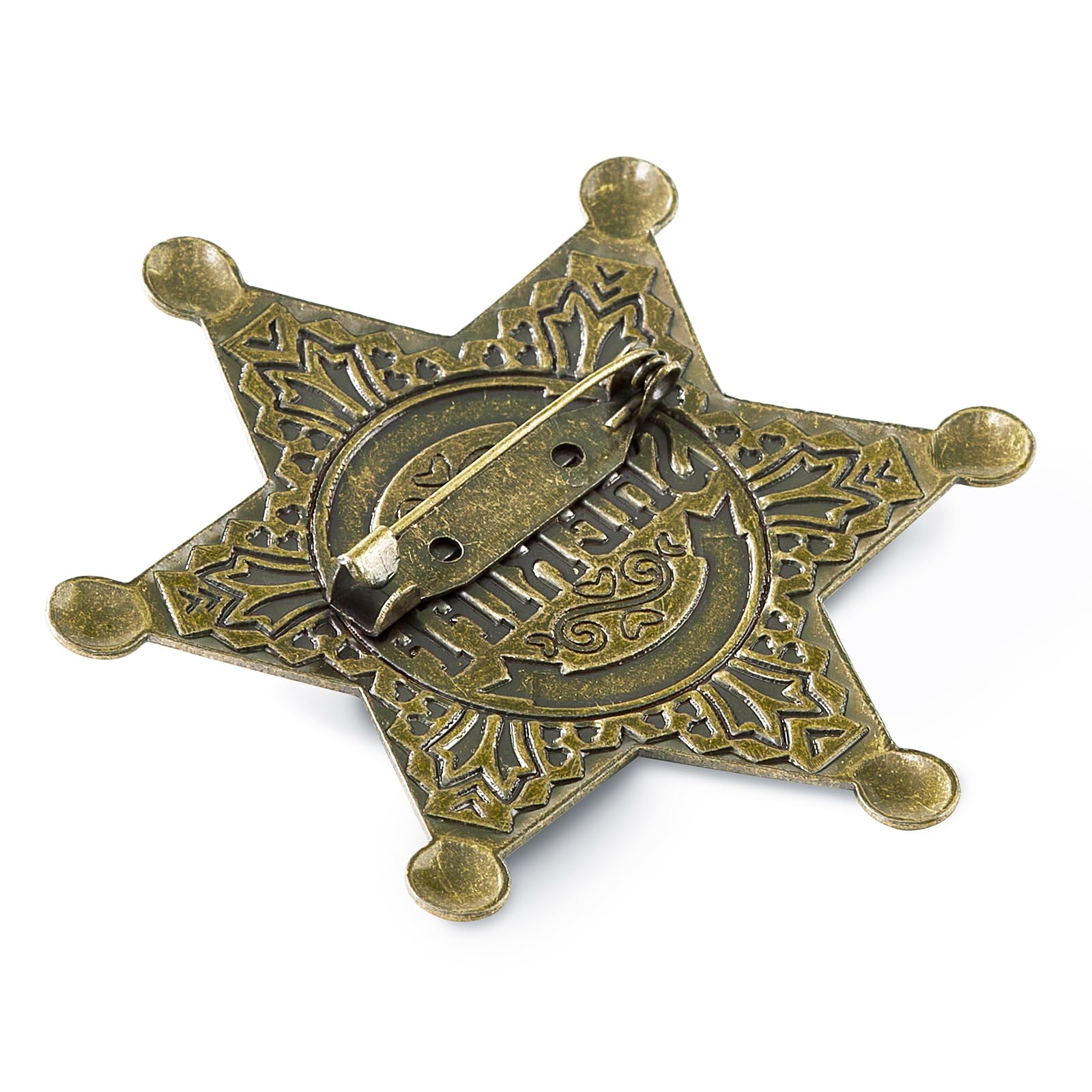 Metal Sheriff Badge Pin - Western Cop Star, Old West Prop