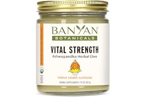Banyan Botanicals Vital Strength - Organic Herbal Ghee with Ashwagandha & Ayurvedic Herbs – Natural Vitality Supplement & Men's Health Supplement* – 7.5 oz. – Non-GMO Sustainably Sourced Grass-Fed
