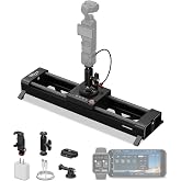 iFootage Shark Slider PICO PRO,15.8" Motorized Camera Slider,Phone Slider | 360&deg; Pan Rotation,DJI Pocket 3/4&amp;Action 5/6 Compatible,3rd-Axis Expansion for Gimbal &amp; AI Tracking,3.3lb Payload,LCD Display