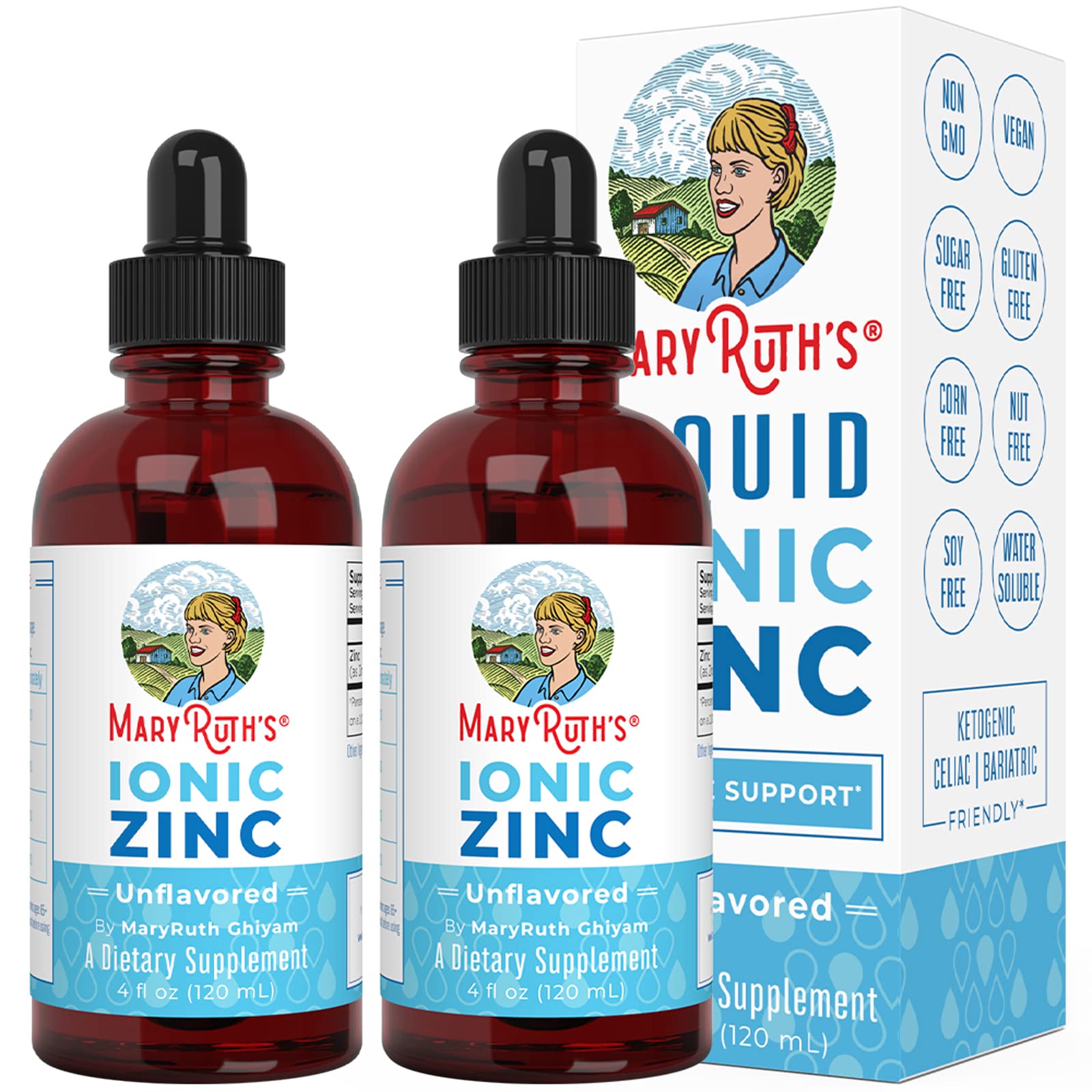 MaryRuth Organics, Ionic Zinc Liquid Drops for Immune Support