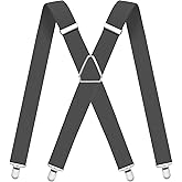 WOXVM Mens Suspenders Adjustable Braces with 4 Strong Metal Clips Elastic X Back Heavy Duty Suspender for Men and Women