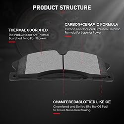 cciyu D1611 Front Ceramic Brake Pads Kits fit For