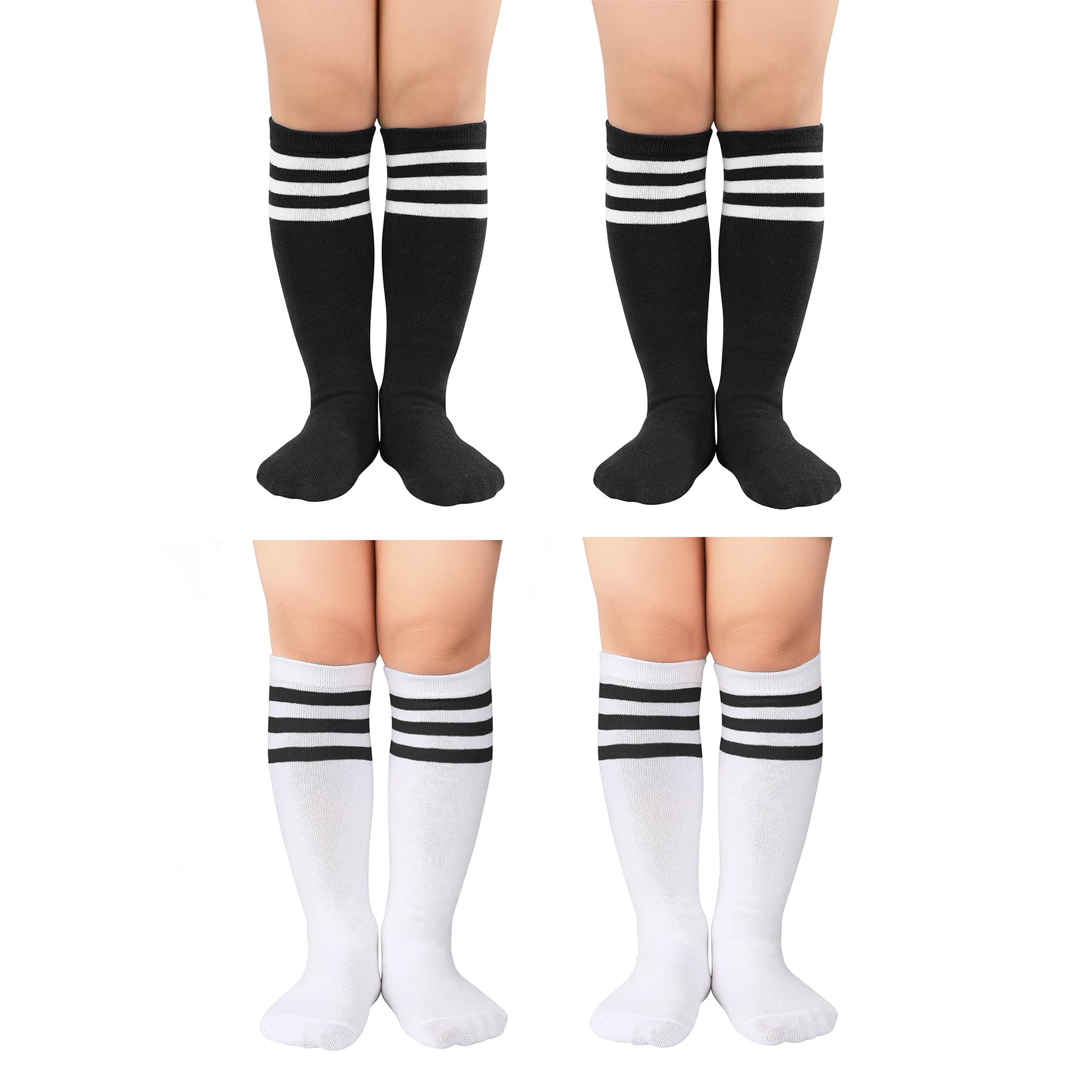 Zando 4 Pairs Toddler Knee High Socks - Black
