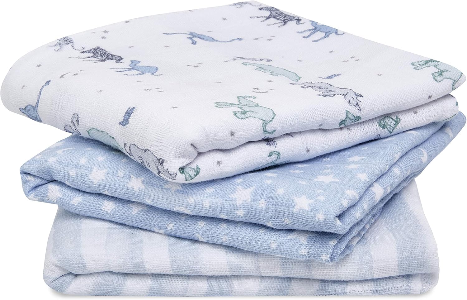 aden + anais 100% Cotton Muslin Musy Squares, Multi-use Baby Cloths for Girls & Boys, 70x70cm, Ideal Newborn & Infant Nursing Set, Perfect Shower Gifts, 3 Pack, rising star