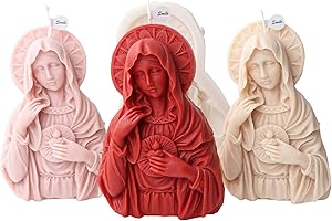 Xidmold Virgin Mary Candle Soap Mold, Virgin Mother Mary Silicone Mold for Fondant, Sculpture, Scented Candle, Soap, Gypsum, Resin Art, Religious Home Decor