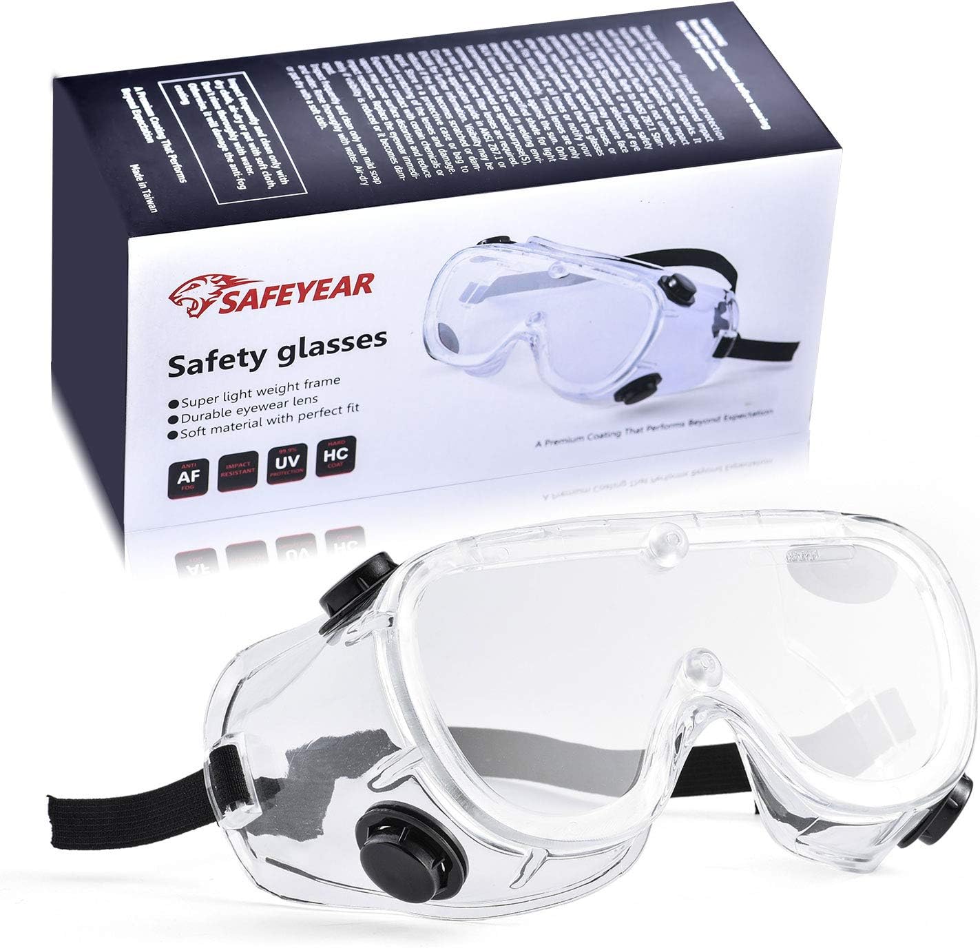 Safeyear Anti Fog Safety Goggles SG0032 Scratch Resistant & UV