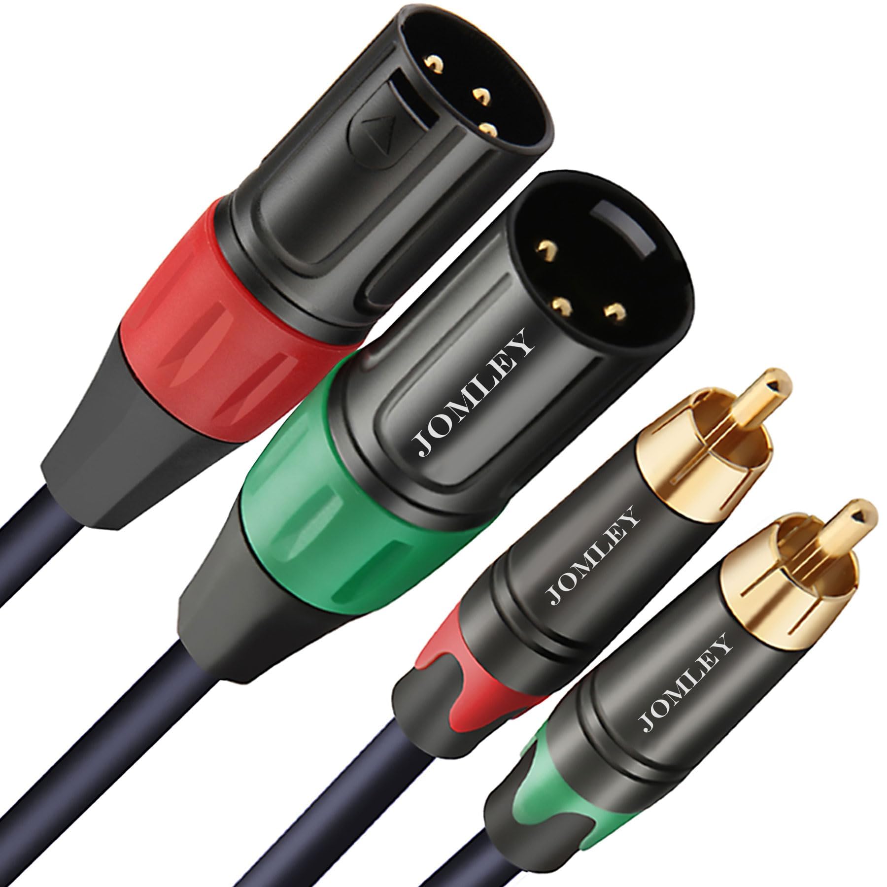 JOMLEY RCA to XLR Cable, Dual RCA Male to Dual XLR Male HiFi Stereo Audio Connection Interconnect Cord Wire Path Lead - 2 m