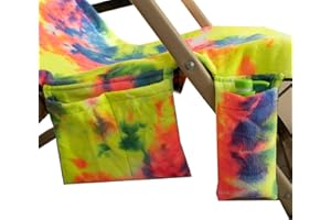 JVJQ Beach Chair Cover, Microfiber Chaise Lounge Towel Cover with Storage Pockets for Pool Sun Lounger Hotel Garden （ Tie-Dye）