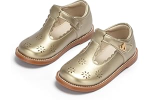 THEE BRON Vintage Cutout Whispering Petal Filigree T-Strap Mary Jane Oxfords for Little Girls