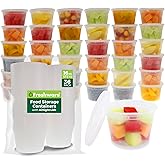 Freshware Food Storage Containers [36 Set] 16 oz Plastic Deli Containers with Lids, Slime, Soup, Meal Prep Containers | BPA Free | Stackable | Leakproof | Microwave/Dishwasher/Freezer Safe